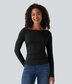 Chemise de travail chauffante Halara HeatCore col bateau manches longues