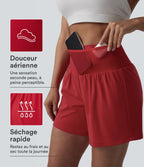 Short de yoga 2-en-1 SoftlyZero™ Airy gainant taille haute effet frais InstantCool avec poches