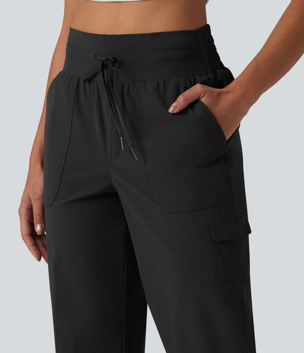 Pantalon décontracté corsaire droit taille mi-haute effet frais InstantCool à séchage rapide, cordon de serrage et poches, protection solaire UPF40+