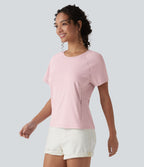 T-shirt casual col rond manches courtes avec poche