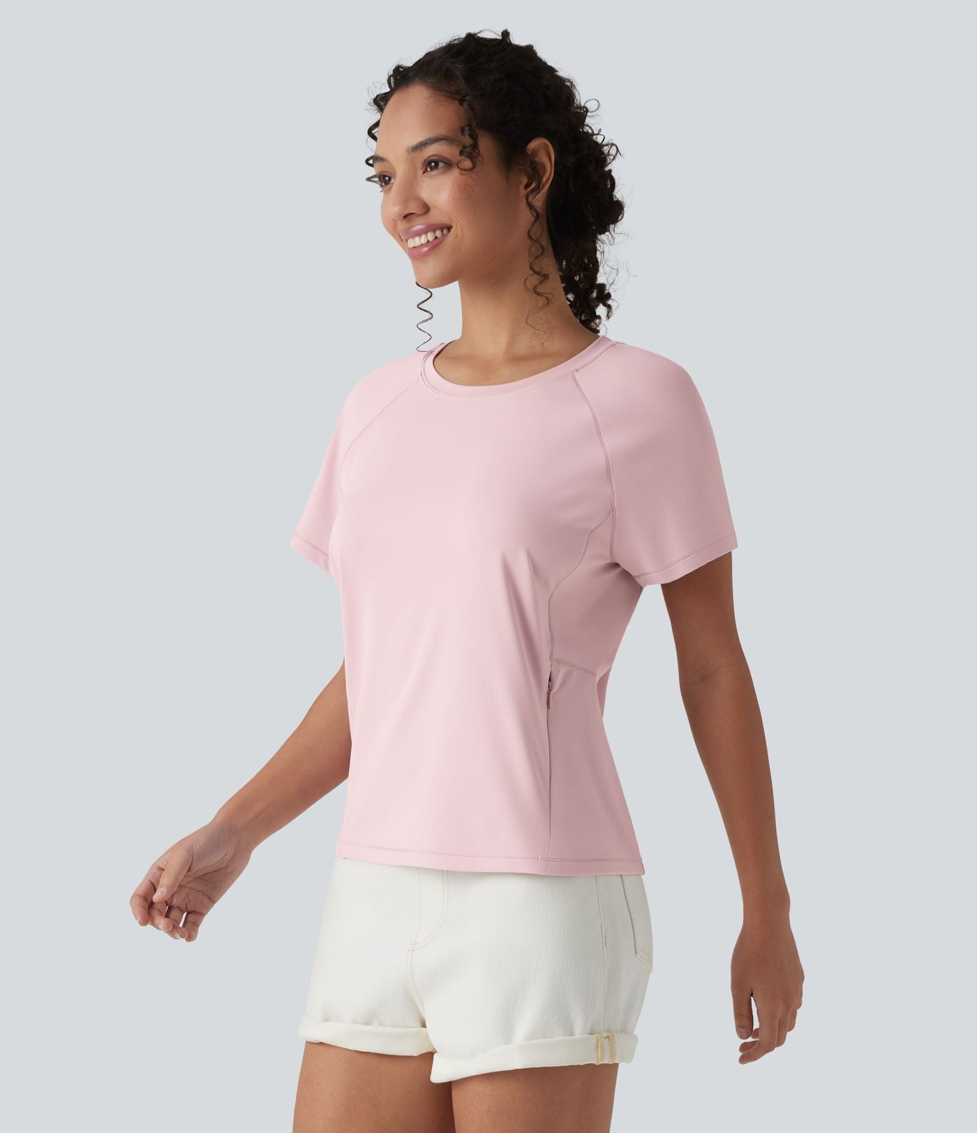 T-shirt casual col rond manches courtes avec poche
