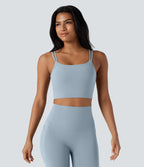 Débardeur yoga court Halara UltraSculpt™ double bretelles torsadé dos nu