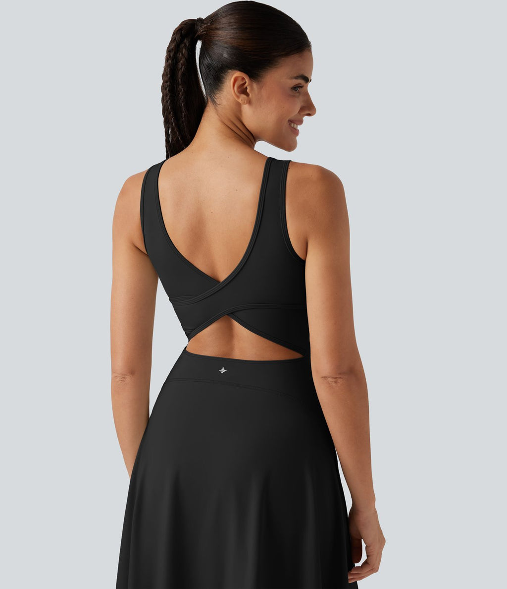 Robe de danse midi SoftlyZero™ Airy 2-en-1, col carré, brassière intégrée, à effet frais InstantCool, avec poches, accès facile Easy Peasy