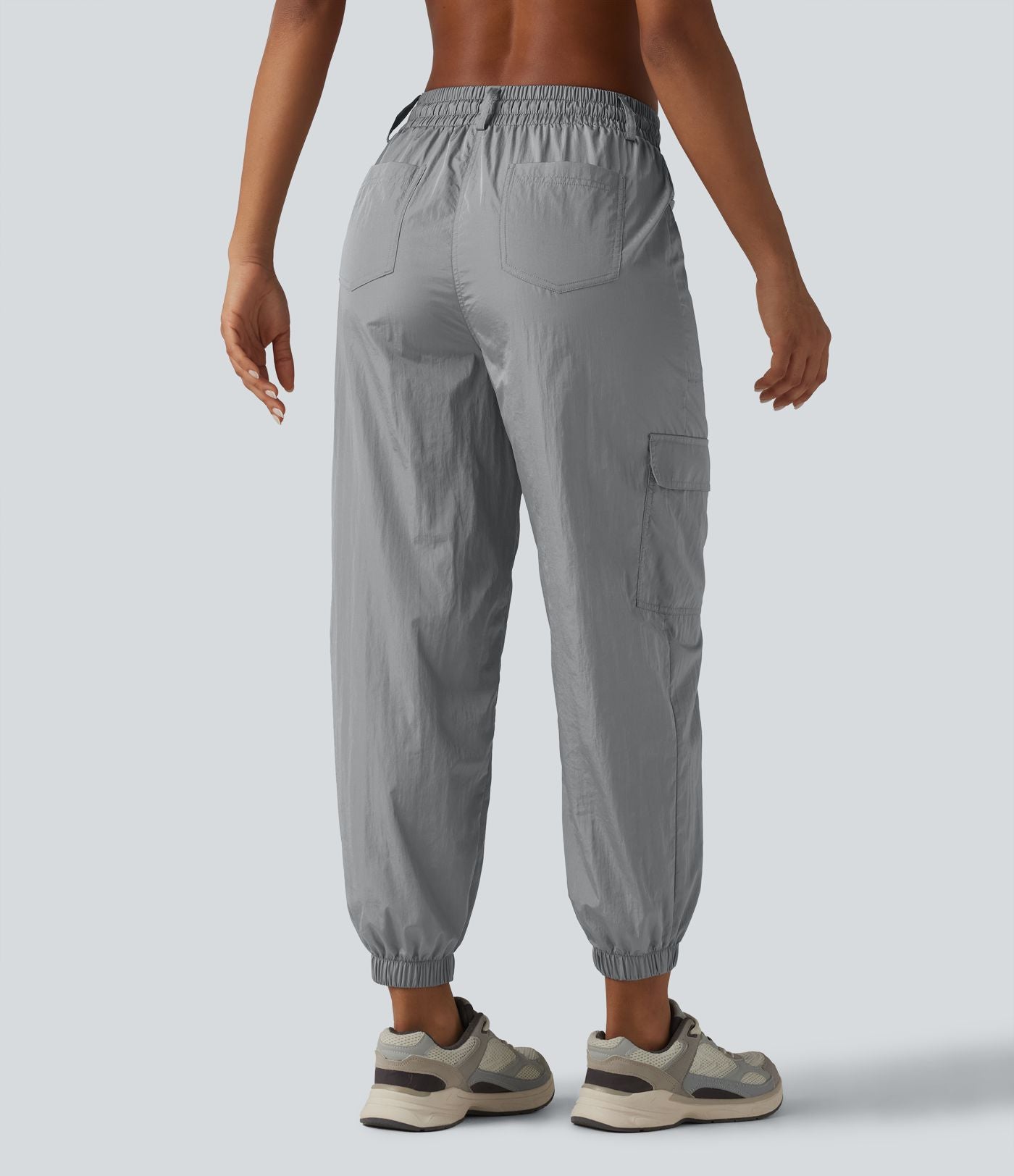 Jogging cargo fuselé taille haute à cordon de serrage avec poches