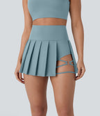 Jupe-short de danse mini Breezeful™ à taille haute, plissée, 2-en-1, avec poches latérales et arrière, ourlet asymétrique et séchage rapide