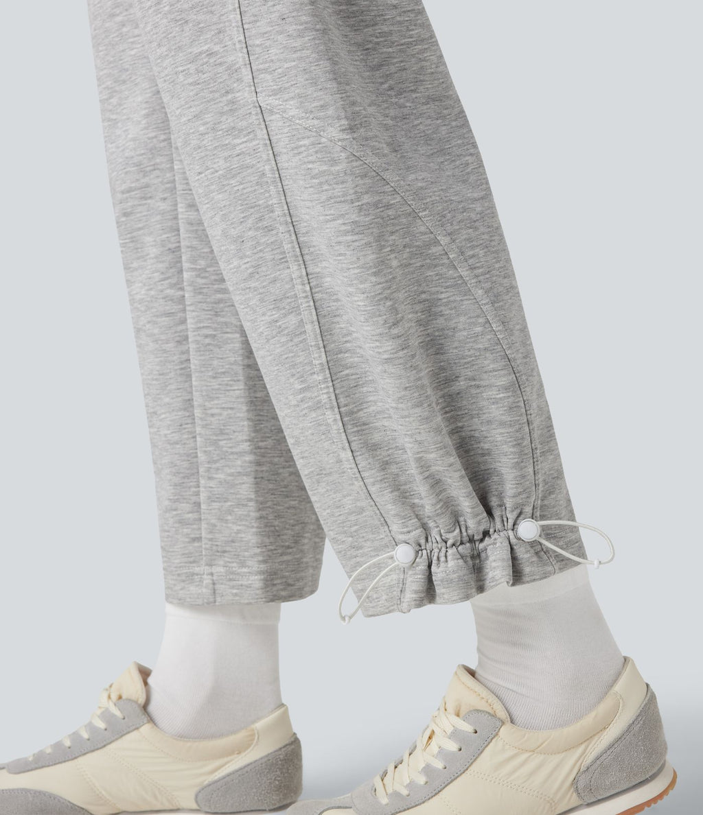Pantalon jogging taille haute avec poches