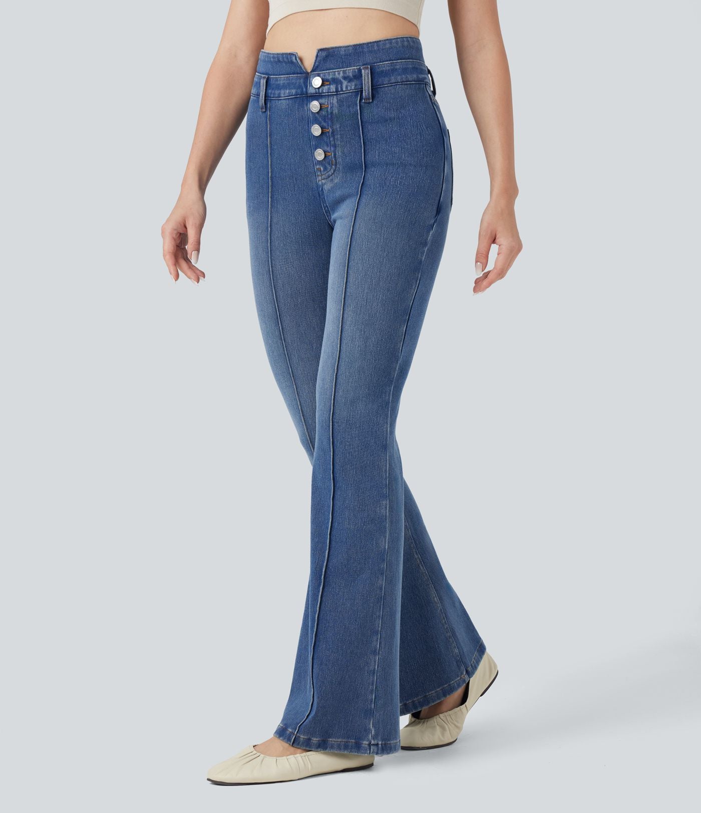 Jean évasé Halara Flex™ taille mi-haute gainant avec poches