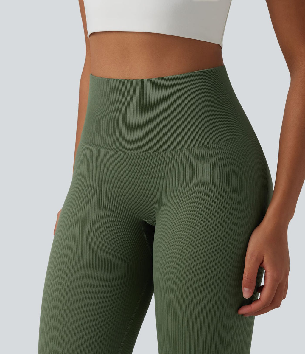 Legging de yoga 7/8 sans couture Seamless gainant et sculptant à taille haute