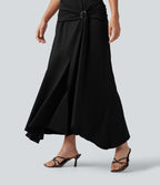 Jupe de soirée maxi taille mi-haute froncée coupe sirène