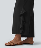 Pantalon large séchage rapide Breezeful™ taille haute à volants avec poches