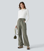 Pantalon de randonnée bootcut, taille haute, cordon et poches