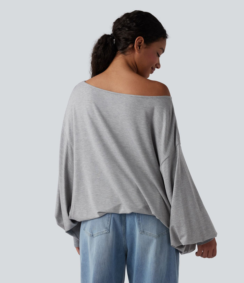 Sweat-shirt col bateau manches longues