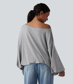 Sweat-shirt col bateau manches longues