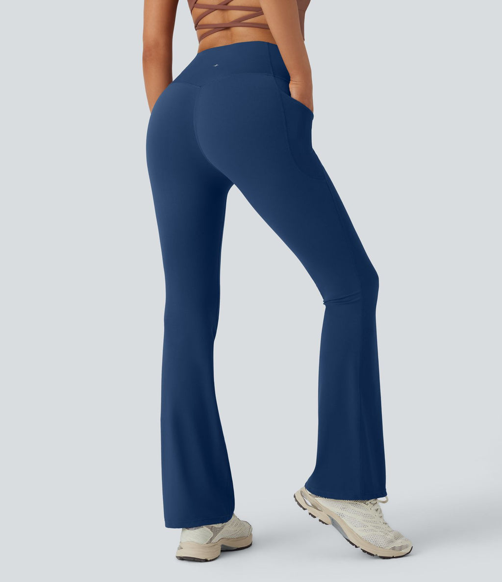 Pantalon de yoga à coupe bootcut gainant taille haute avec poches Halara UltraSculpt™