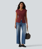 T-shirt casual sans manches col V