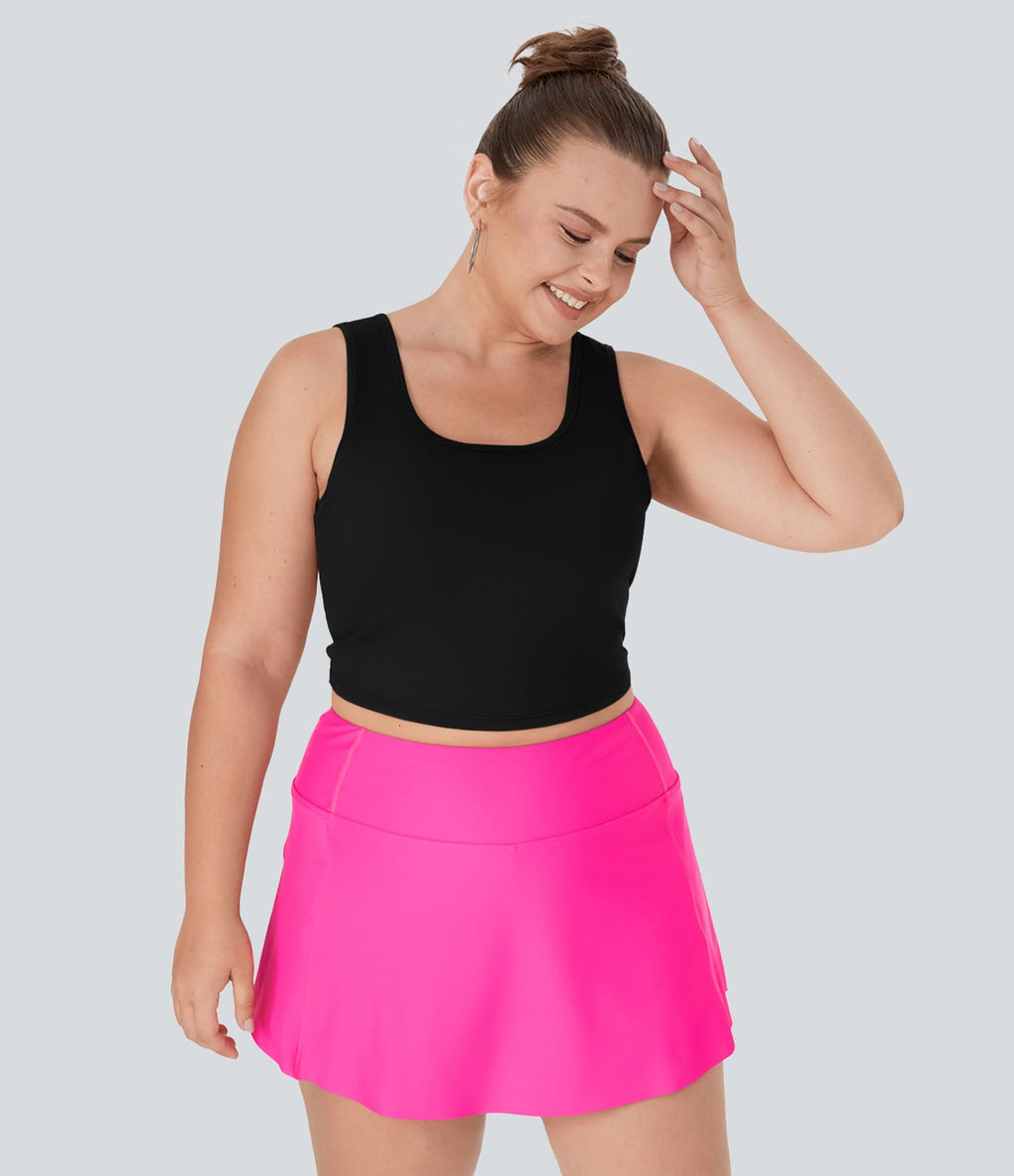 Débardeur Danse Barre Ballet Grande Taille à Encolure U Dos Nu et Croisé