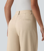 Halara Flex™ Pantalon tailleur droit taille haute à chevrons avec poches