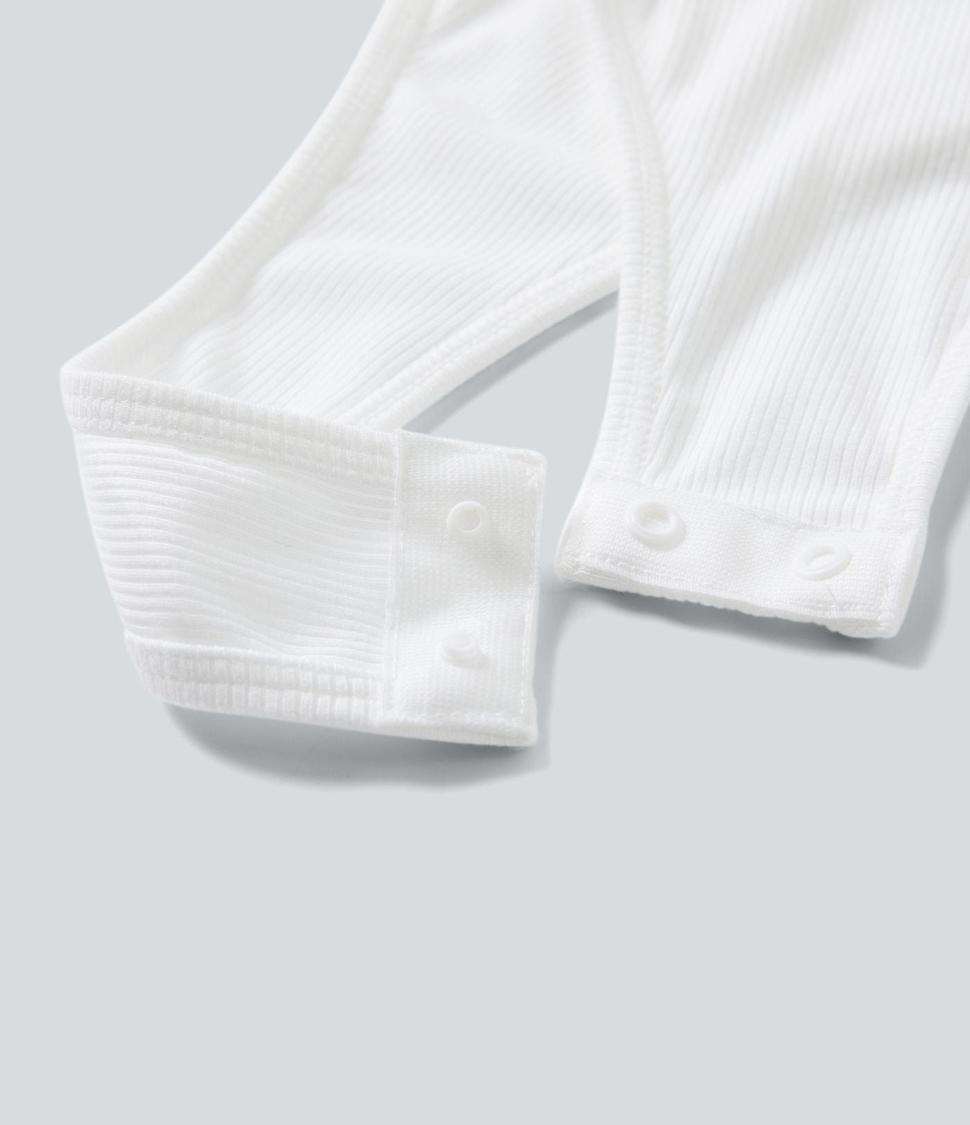 Bodysuit de Travail Tricot Côtelé Col Carré Manches Longues Boutonné Silhouette Élancée