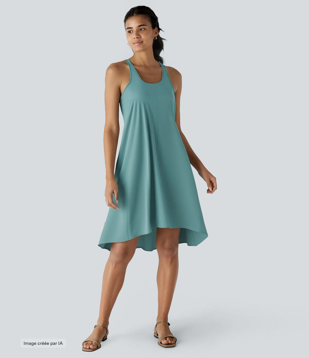 Robe décontractée mi-longue Breezeful™ dos nageur poche latérale fluide asymétrique séchage rapide A-C