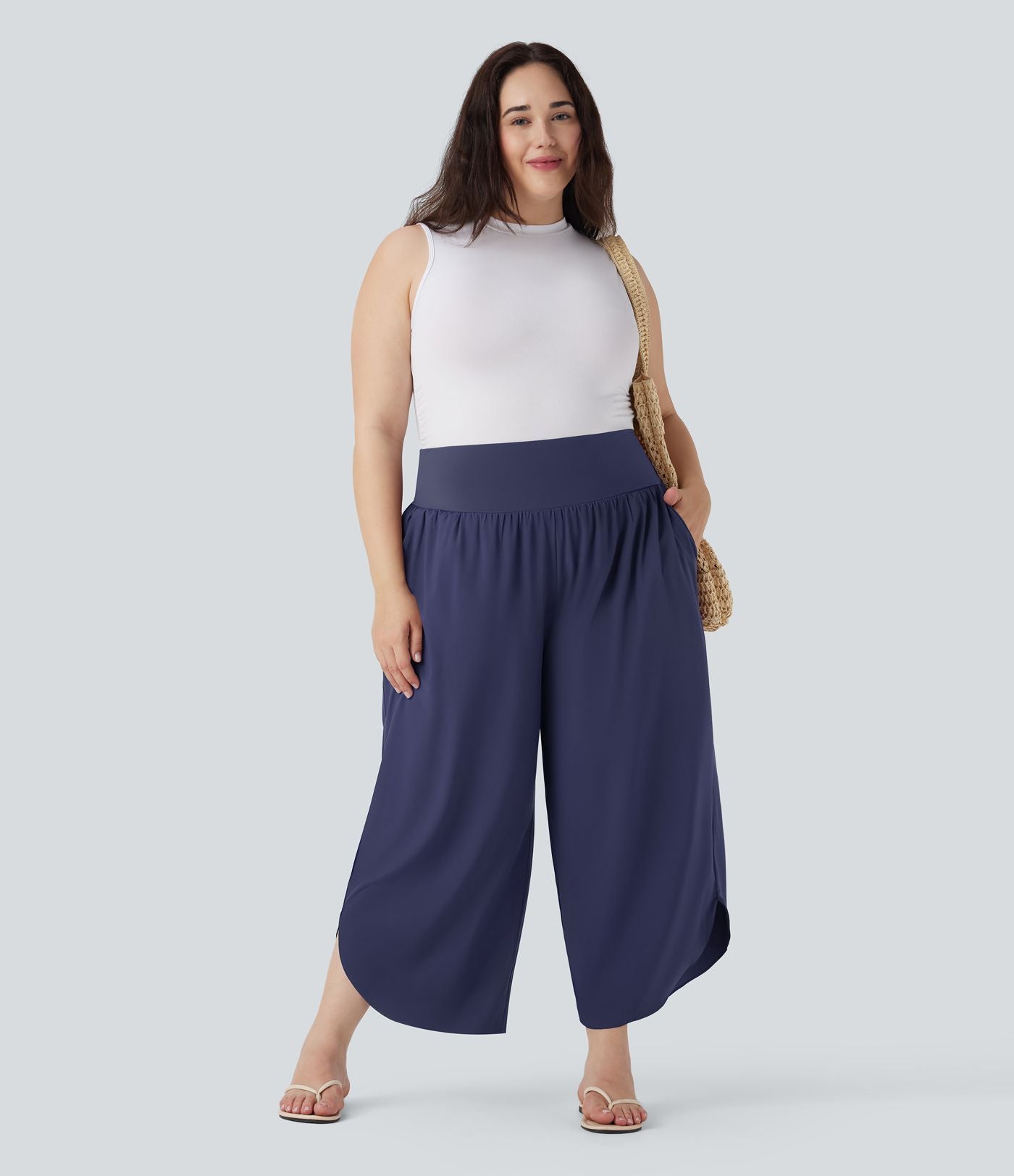 Pantalon tailleur gainant taille haute avec poches Halara Flex™