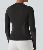 Haut de sport yoga manches raglan longues avec passants pouces sans couture OneForm Seamless Flow