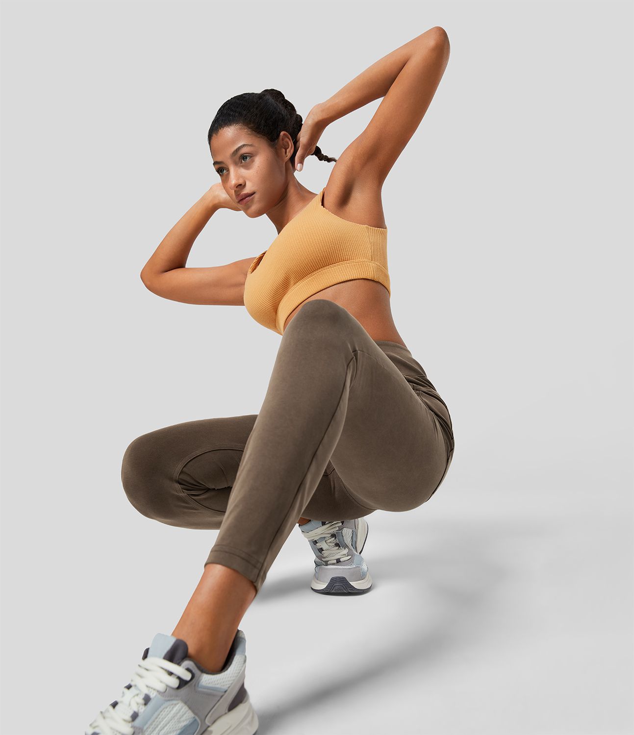 Halara Flex™ Jegging Casual 7/8 Tricot Extensible Coloré avec Taille Haute et Multiples Poches