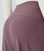 Halara Flex™ Pantalon Tailleur Évasé à Taille Haute Sculptant la Silhouette avec Poches Latérales Micro Waffle