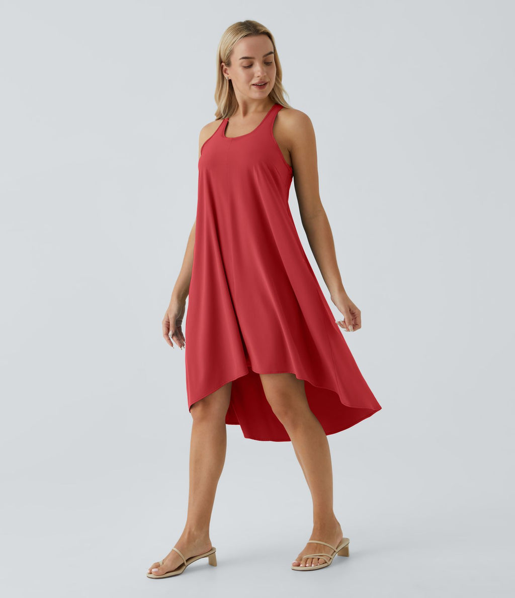 Robe décontractée mi-longue Breezeful™ dos nageur poche latérale fluide asymétrique séchage rapide A-C