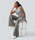 Halara Flex™ Jean large fluide délavé taille haute à rayures avec poches