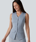 Gilet décontracté SoftlyZero™ Airy à col V et effet frais InstantCool