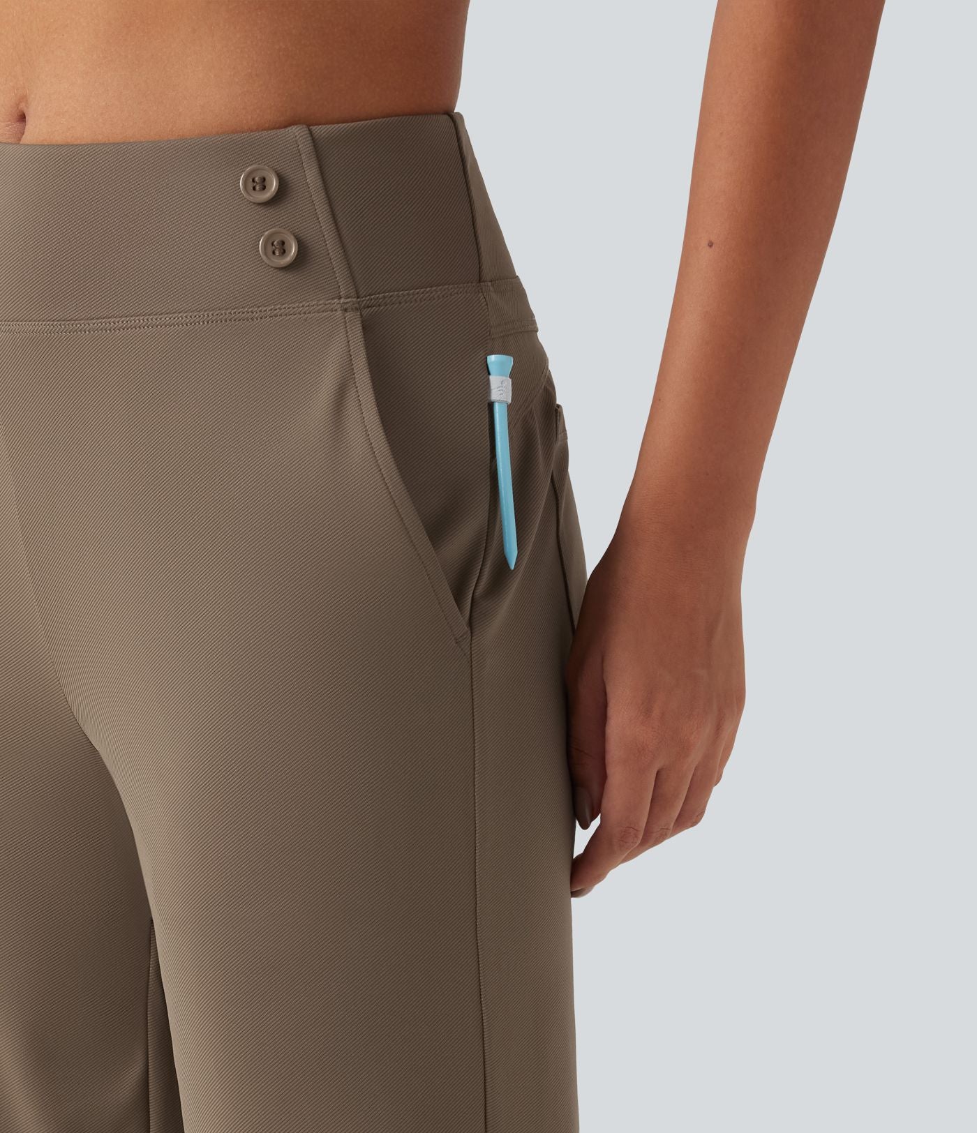 Pantalon de golf capri taille mi-haute avec poches, séchage rapide, protection solaire UPF 40+