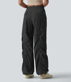 Jogging cargo ample décontracté taille haute avec cordon de serrage avec poches