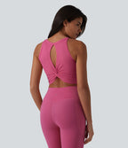 Brassière de yoga courte col U avec découpes et brassière intégrée