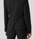 Blazer de travail ajusté col cranté infroissable à manches longues Halara Flex™ Suit avec poches