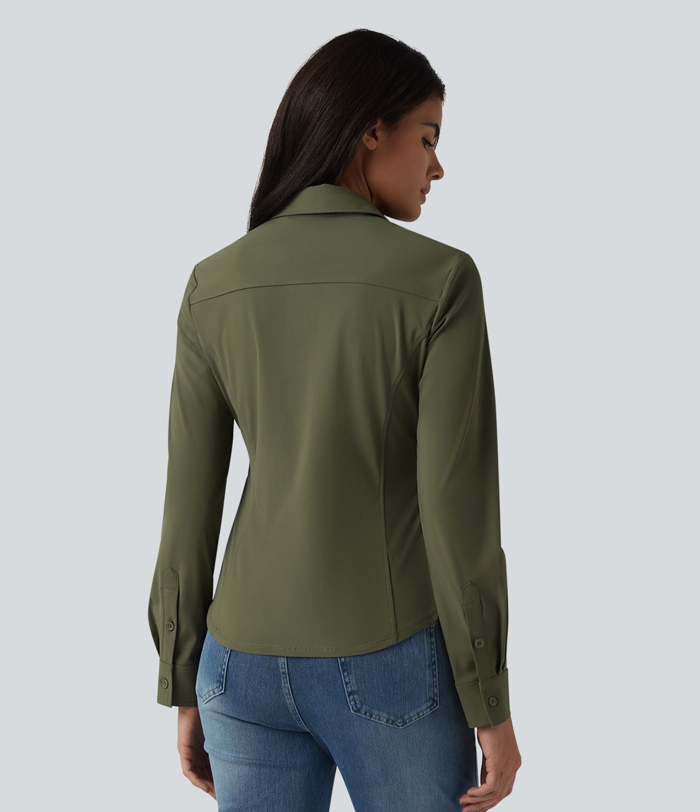 Chemise casual infroissable à manches longues et séchage rapide