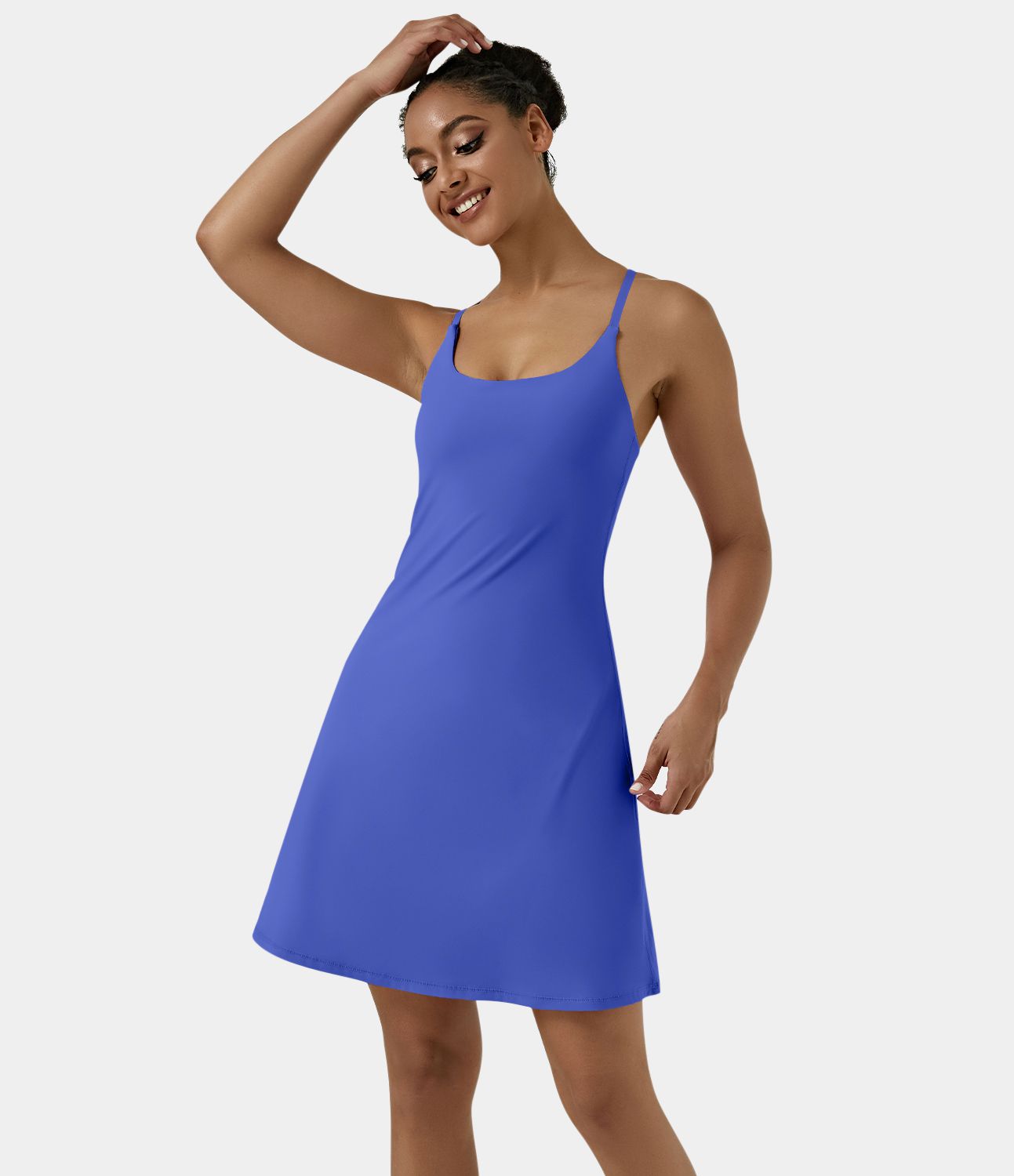 Softlyzero™ Airy Robe Sport de Yoga Plus Longue Dos Nu Découp Bretelles Réglables et Poches