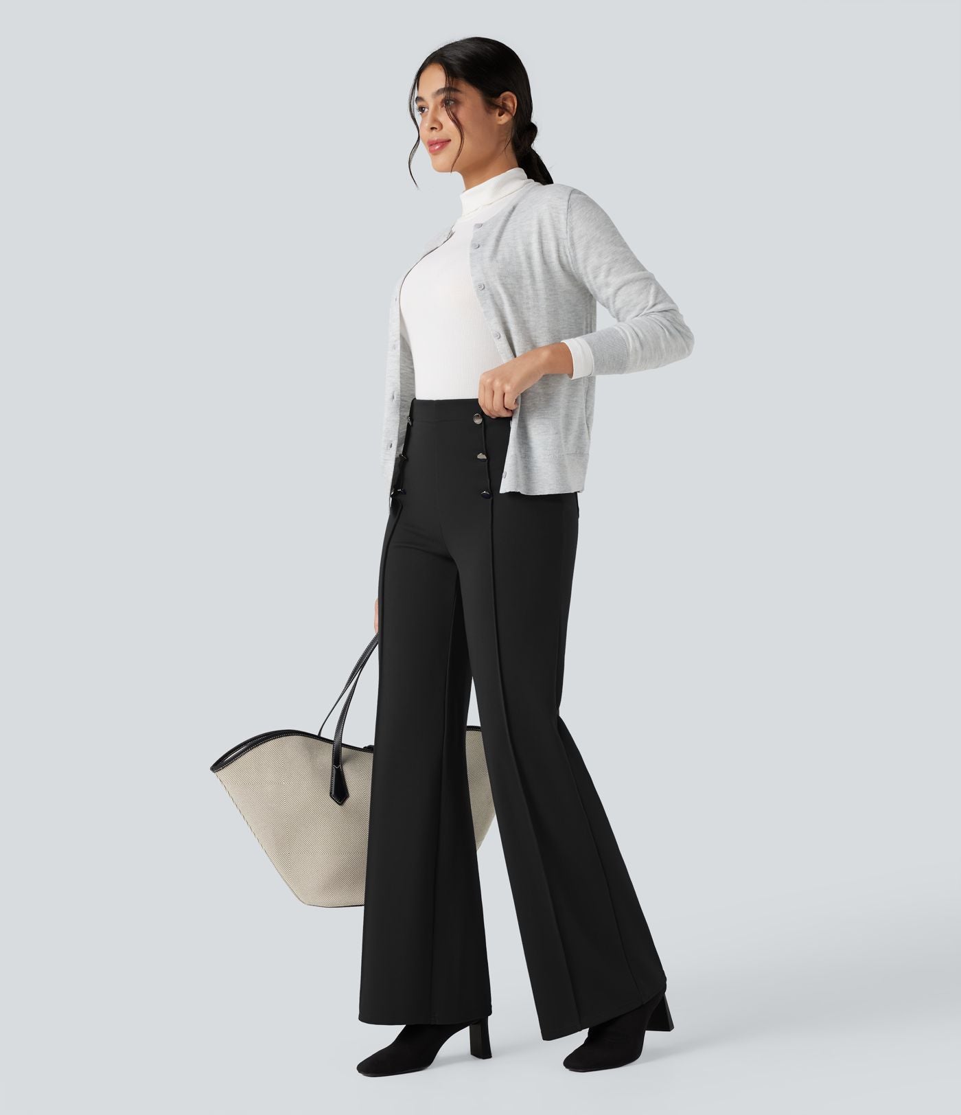Pantalon tailleur large gainant taille haute Halara Flex™