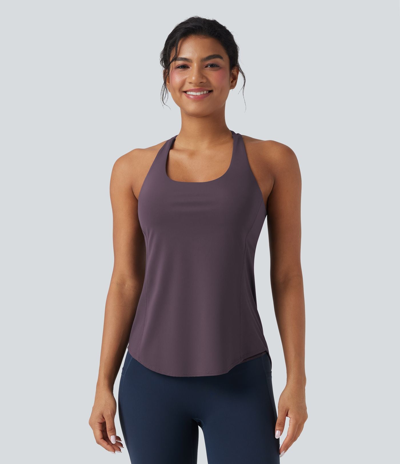 Débardeur running Halara UltraSculpt™ col rond dos croisé bonnets E-G