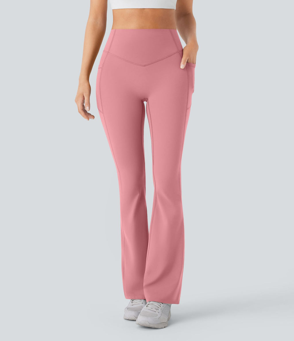 Pantalon de yoga à coupe bootcut gainant galbant taille haute avec effet scrunch et poches Halara UltraSculpt™