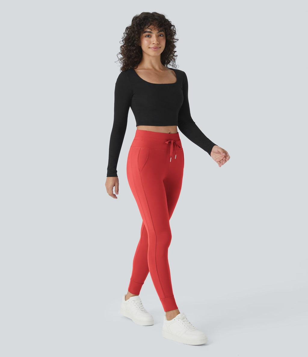 Jogging taille haute Softlyzero™ Plush avec cordon de serrage et poches latérales