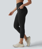 Legging de course capri Halara Ultrasculpt™ taille haute gainant dos croisé avec poches