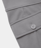 Pantalon cargo décontracté évasé taille haute avec poches à rabat latérales