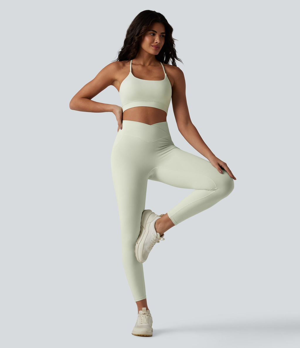 Brassière de sport yoga à col U et maintien léger