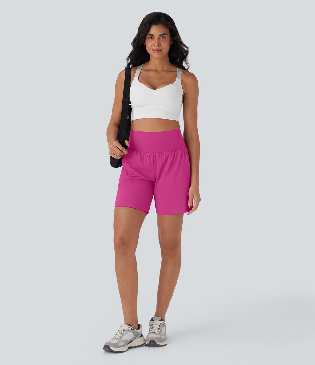 Short de yoga SoftlyZero™ Airy 2-en-1 taille très haute avec poches et effet frais InstantCool 17,5 cm