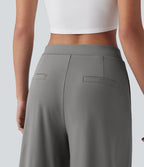 Pantalon tailleur ample asymétrique taille mi-haute Halara Flex™ DayStretch avec poches