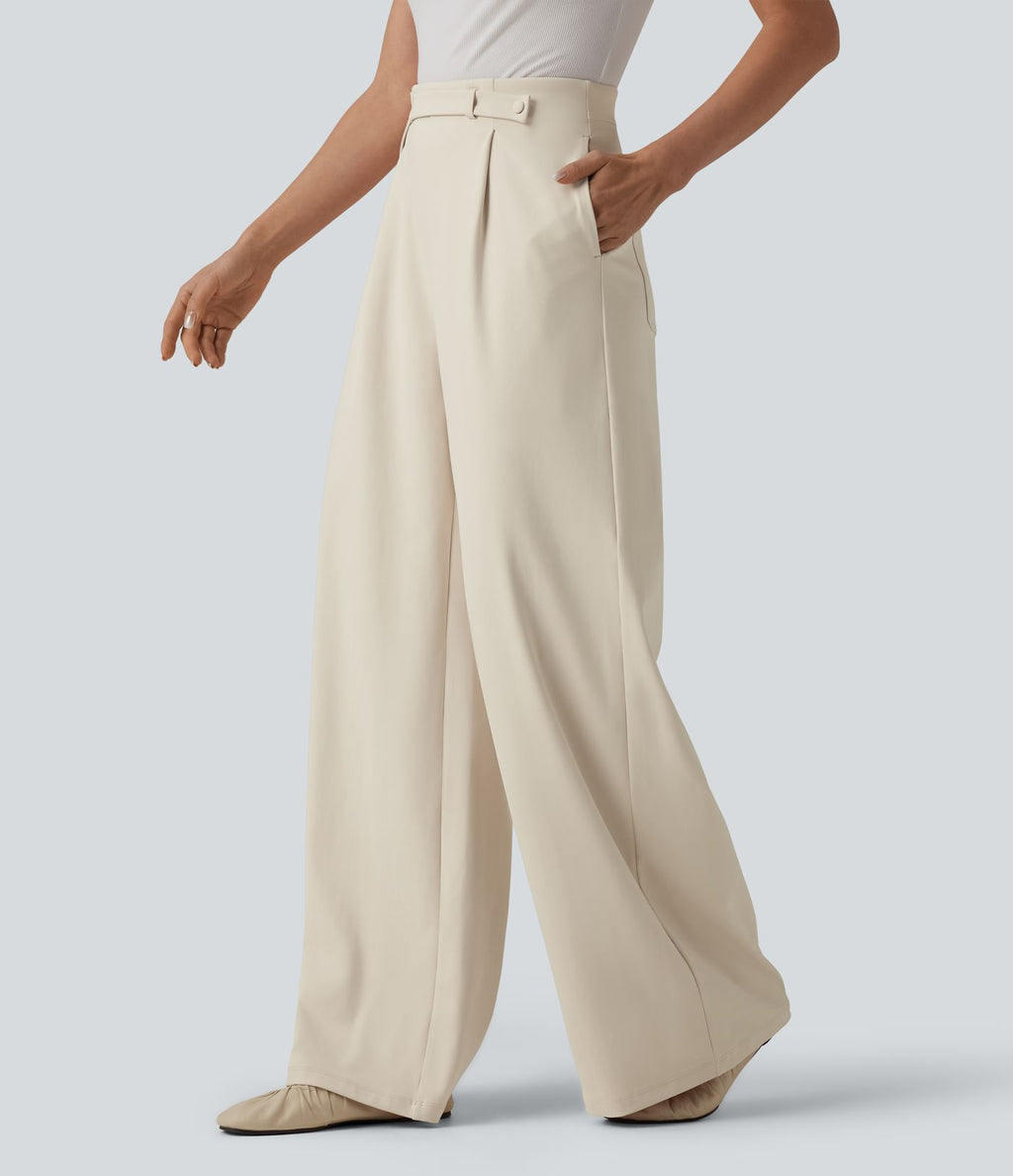 Pantalon tailleur large Halara Flex™ DayStretch taille haute avec poches