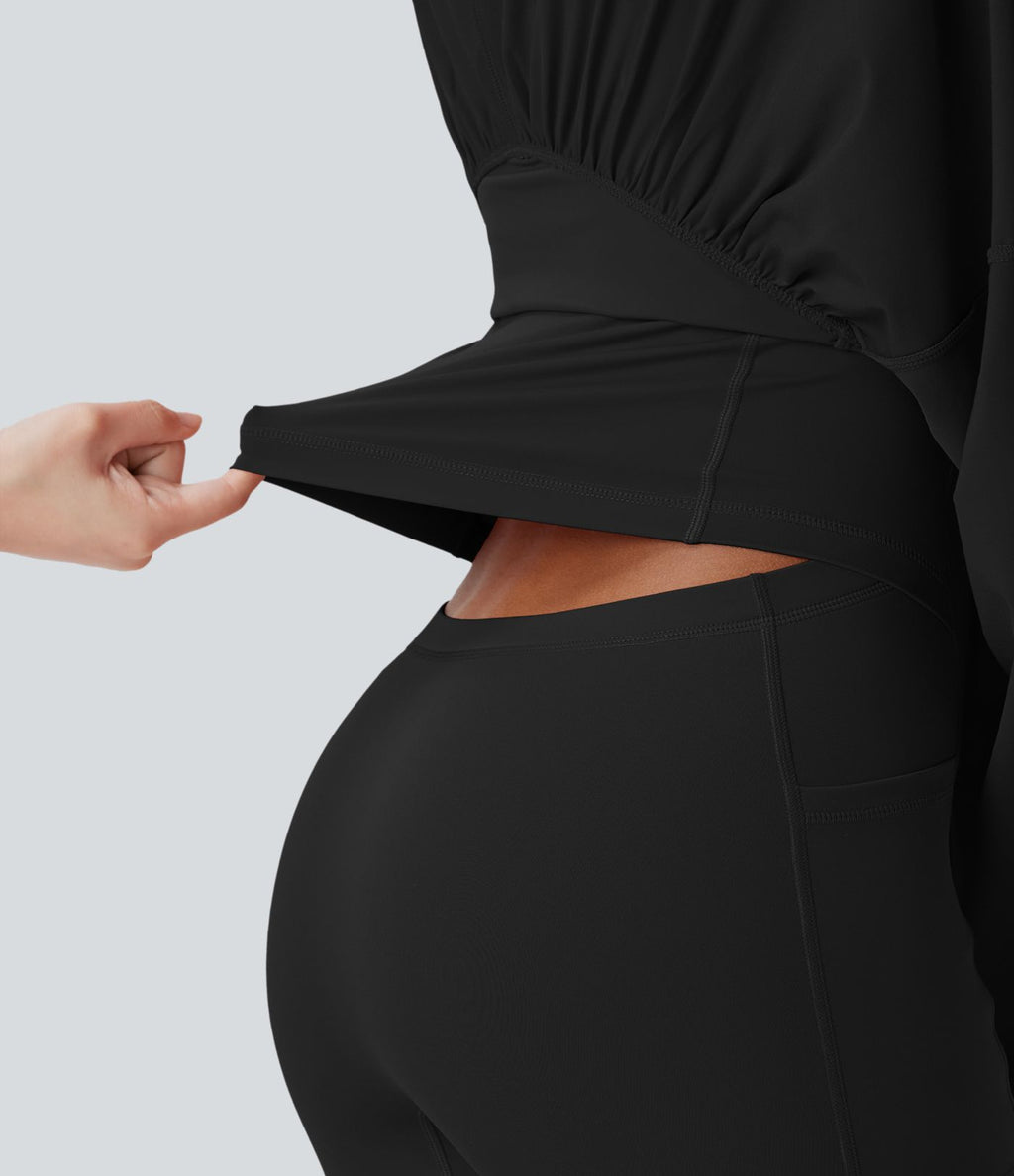 Robe de yoga courte 2-en-1 dos nu à séchage rapide Breezeful™ avec poches latérales - Easy Peasy Edition