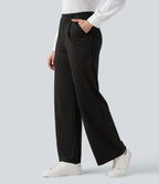 Pantalon Halara Flex™ tailleur droit taille haute rayé effet frais InstantCool avec poches