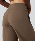 Pantalon de yoga large gainant taille haute avec poches