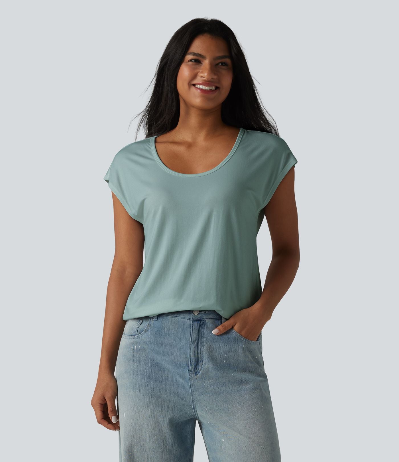 T-shirt col U manches courtes